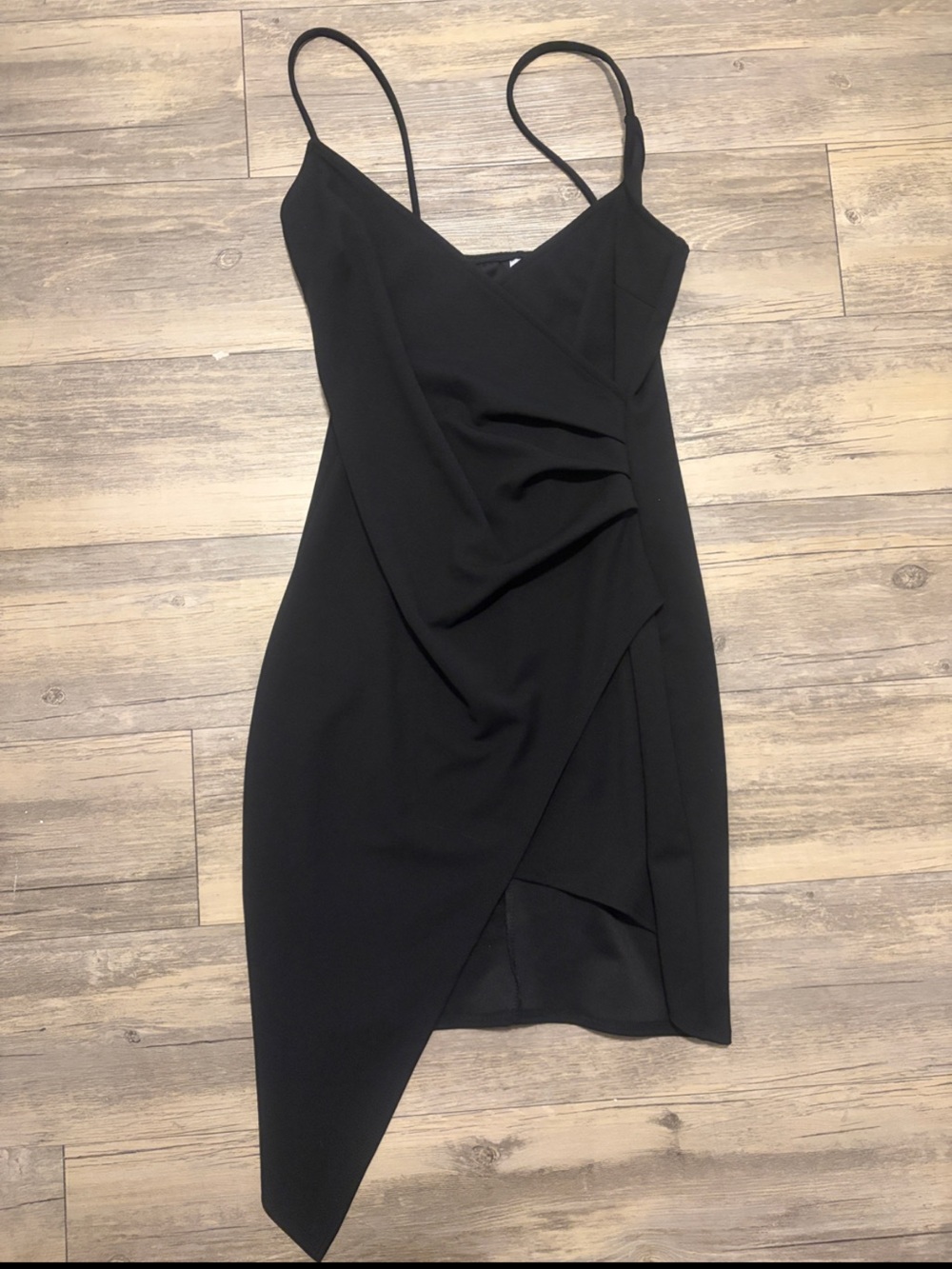 Blue Blush Black Asymmetrical Bodycon Dress